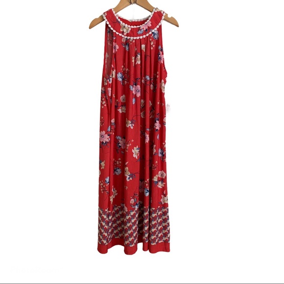 Stitch Fix Kids Other - Red Floral Halter Swing Dress Size Large NWT